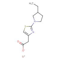 Chemical structure of lithium(1+) 2-[2-(3-ethylpyrrolidin-1-yl)-1,3-thiazol-4-yl]acetate - CSSB00025778836