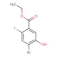 Chemical structure of ethyl 4-bromo-2-fluoro-5-hydroxybenzoate - CSSB00016041883