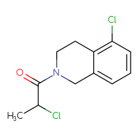 Chemical structure of 2-chloro-1-(5-chloro-1,2,3,4-tetrahydroisoquinolin-2-yl)propan-1-one - CSSB03543239640