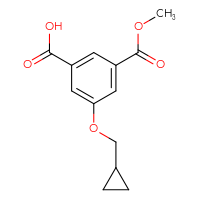 Chemical structure of 3-(cyclopropylmethoxy)-5-(methoxycarbonyl)benzoic acid - CSSB00020588090