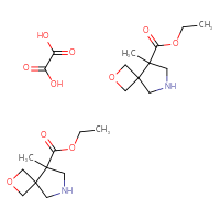 Chemical structure of bis(ethyl 8-methyl-2-oxa-6-azaspiro[3.4]octane-8-carboxylate); oxalic acid - CSSB21227830650