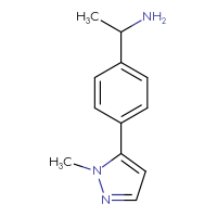 Chemical structure of 1-[4-(1-methyl-1H-pyrazol-5-yl)phenyl]ethan-1-amine - CSSB00011961162