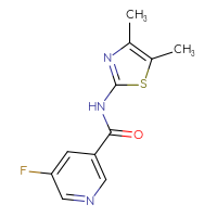 Chemical structure of N-(4,5-dimethyl-1,3-thiazol-2-yl)-5-fluoropyridine-3-carboxamide - CSSB01997880706