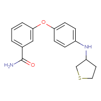 Chemical structure of 3-{4-[(thiolan-3-yl)amino]phenoxy}benzamide - CSSB00027539294