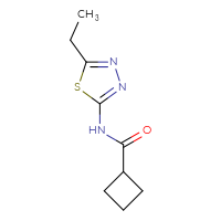 Chemical structure of N-(5-ethyl-1,3,4-thiadiazol-2-yl)cyclobutanecarboxamide - CSSB00000001353