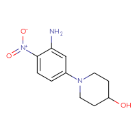 Chemical structure of 1-(3-amino-4-nitrophenyl)piperidin-4-ol - CSSB00004690176