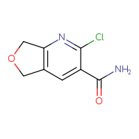 Chemical structure of 2-chloro-5H,7H-furo[3,4-b]pyridine-3-carboxamide - CSSB03545092610