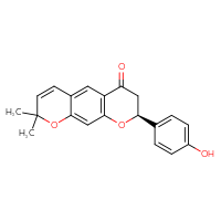 Chemical structure of (2S)-2-(4-hydroxyphenyl)-8,8-dimethyl-2H,3H,4H,8H-pyrano[3,2-g]chromen-4-one - CSSB00137410070
