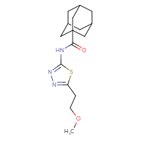 Chemical structure of N-[5-(2-methoxyethyl)-1,3,4-thiadiazol-2-yl]adamantane-1-carboxamide - CSSB00121654329