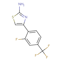 Chemical structure of 4-[2-fluoro-4-(trifluoromethyl)phenyl]-1,3-thiazol-2-amine - CSSB00103091580