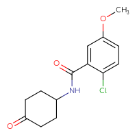 Chemical structure of 2-chloro-5-methoxy-N-(4-oxocyclohexyl)benzamide - CSSB06308359372