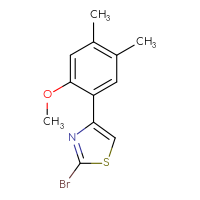 Chemical structure of 2-bromo-4-(2-methoxy-4,5-dimethylphenyl)-1,3-thiazole - CSSB00010369173
