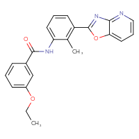 Chemical structure of 3-ethoxy-N-(2-methyl-3-{[1,3]oxazolo[4,5-b]pyridin-2-yl}phenyl)benzamide - CSSB00121686764