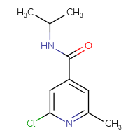 Chemical structure of 2-chloro-6-methyl-N-(propan-2-yl)pyridine-4-carboxamide - CSSB00013038356