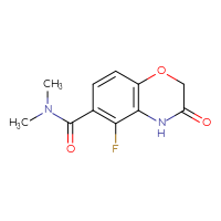 Chemical structure of 5-fluoro-N,N-dimethyl-3-oxo-3,4-dihydro-2H-1,4-benzoxazine-6-carboxamide - CSSB15034389773