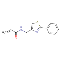 Chemical structure of N-[(2-phenyl-1,3-thiazol-4-yl)methyl]prop-2-enamide - CSSB00697464243