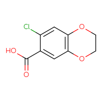 Chemical structure of 7-chloro-2,3-dihydro-1,4-benzodioxine-6-carboxylic acid - CSSB00011264643
