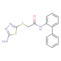 Chemical structure of 2-[(5-amino-1,3,4-thiadiazol-2-yl)sulfanyl]-N-{[1,1'-biphenyl]-2-yl}acetamide - CSSB00046224349