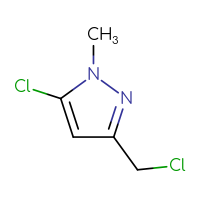 Chemical structure of 5-chloro-3-(chloromethyl)-1-methyl-1H-pyrazole - CSSB00000142342
