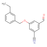 Chemical structure of 3-[(3-ethylphenyl)methoxy]-5-formylbenzonitrile - CSSB21331805294