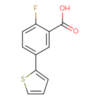 Chemical structure of 2-fluoro-5-(thiophen-2-yl)benzoic acid - CSSB00011191952