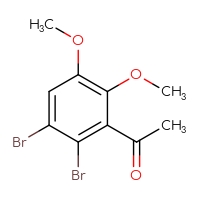 Chemical structure of 1-(2,3-dibromo-5,6-dimethoxyphenyl)ethan-1-one - CSSB21414519554