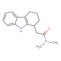 Chemical structure of N,N-dimethyl-2-(2,3,4,9-tetrahydro-1H-carbazol-1-yl)acetamide - CSSB01432920547