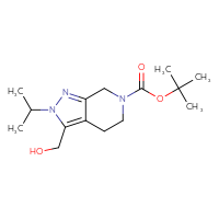 Chemical structure of tert-butyl 3-(hydroxymethyl)-2-(propan-2-yl)-2H,4H,5H,6H,7H-pyrazolo[3,4-c]pyridine-6-carboxylate - CSSB00011091798