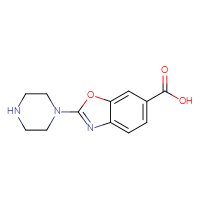 Chemical structure of 2-(piperazin-1-yl)-1,3-benzoxazole-6-carboxylic acid - CSSB00002141042