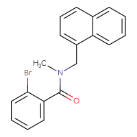 Chemical structure of 2-bromo-N-methyl-N-[(naphthalen-1-yl)methyl]benzamide - CSSB02121423893