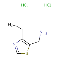 Chemical structure of 1-(4-ethyl-1,3-thiazol-5-yl)methanamine dihydrochloride - CSSB21408707790