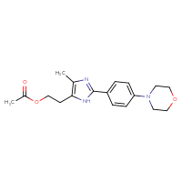 Chemical structure of 2-{4-methyl-2-[4-(morpholin-4-yl)phenyl]-1H-imidazol-5-yl}ethyl acetate - CSSB21531600603