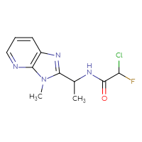 Chemical structure of 2-chloro-2-fluoro-N-(1-{3-methyl-3H-imidazo[4,5-b]pyridin-2-yl}ethyl)acetamide - CSSB21332168281