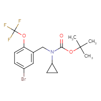 Chemical structure of tert-butyl N-{[5-bromo-2-(trifluoromethoxy)phenyl]methyl}-N-cyclopropylcarbamate - CSSB00150719626