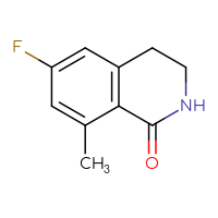 Chemical structure of 6-fluoro-8-methyl-1,2,3,4-tetrahydroisoquinolin-1-one - CSSB03551901690