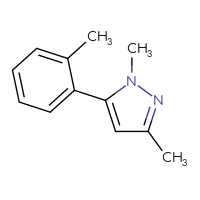 Chemical structure of 1,3-dimethyl-5-(2-methylphenyl)-1H-pyrazole - CSSB00033593747