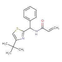 Chemical structure of N-[(4-tert-butyl-1,3-thiazol-2-yl)(phenyl)methyl]prop-2-enamide - CSSB00697456302