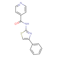 Chemical structure of N-(4-phenyl-1,3-thiazol-2-yl)pyridine-4-carboxamide - CSSB00026302717