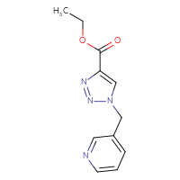 Chemical structure of ethyl 1-[(pyridin-3-yl)methyl]-1H-1,2,3-triazole-4-carboxylate - CSSB01415801862
