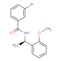 Chemical structure of 3-bromo-N-[(1R)-1-(2-methoxyphenyl)ethyl]benzamide - CSSB02042003804