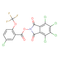 Chemical structure of 4,5,6,7-tetrachloro-1,3-dioxo-2,3-dihydro-1H-isoindol-2-yl 5-chloro-2-(trifluoromethoxy)benzoate - CSSB20271085858
