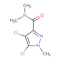 Chemical structure of 4,5-dichloro-N,N,1-trimethyl-1H-pyrazole-3-carboxamide - CSSB00118922638