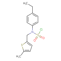 Chemical structure of N-(4-ethylphenyl)-N-[(5-methylthiophen-2-yl)methyl]sulfamoyl chloride - CSSB06331488292