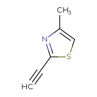 Chemical structure of 2-ethynyl-4-methyl-1,3-thiazole - CSSB00013404405