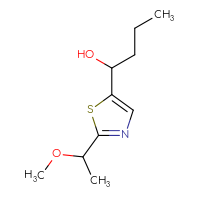 Chemical structure of 1-[2-(1-methoxyethyl)-1,3-thiazol-5-yl]butan-1-ol - CSSB20604235931