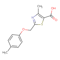 Chemical structure of 4-methyl-2-[(4-methylphenoxy)methyl]-1,3-thiazole-5-carboxylic acid - CSSB00000734842