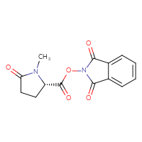 Chemical structure of 1,3-dioxo-2,3-dihydro-1H-isoindol-2-yl (2S)-1-methyl-5-oxopyrrolidine-2-carboxylate - CSSB00116212199