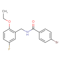 Chemical structure of 4-bromo-N-[(2-ethoxy-5-fluorophenyl)methyl]benzamide - CSSB21432560934