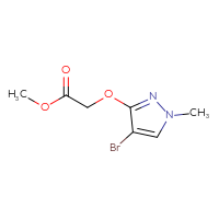 Chemical structure of methyl 2-[(4-bromo-1-methyl-1H-pyrazol-3-yl)oxy]acetate - CSSB01377009555