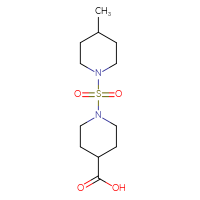Chemical structure of 1-[(4-methylpiperidin-1-yl)sulfonyl]piperidine-4-carboxylic acid - CSSB00000660558